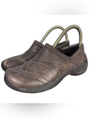 Merrell Encore Eclipse Smooth Brown Slip-on Loafer Clogs Womens Size 7
